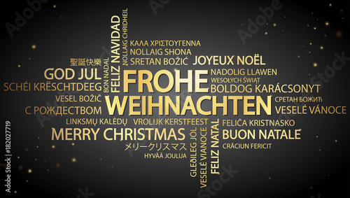 Word cloud Merry Christmas (in German)
