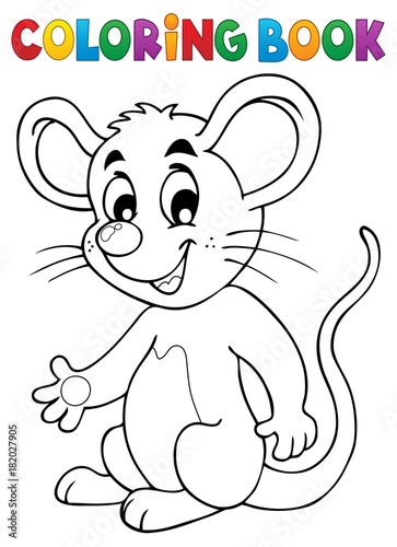Coloring book happy mouse