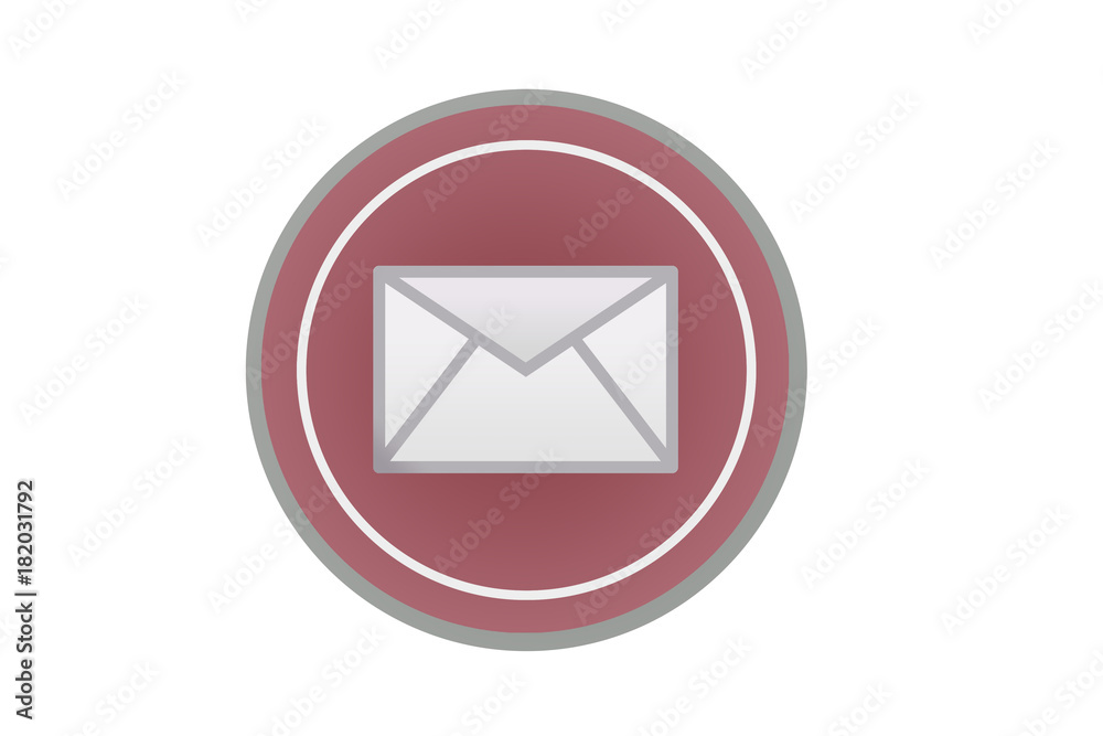 Icono de correo electrónico rojo. Icono de correo electrónico rojo.