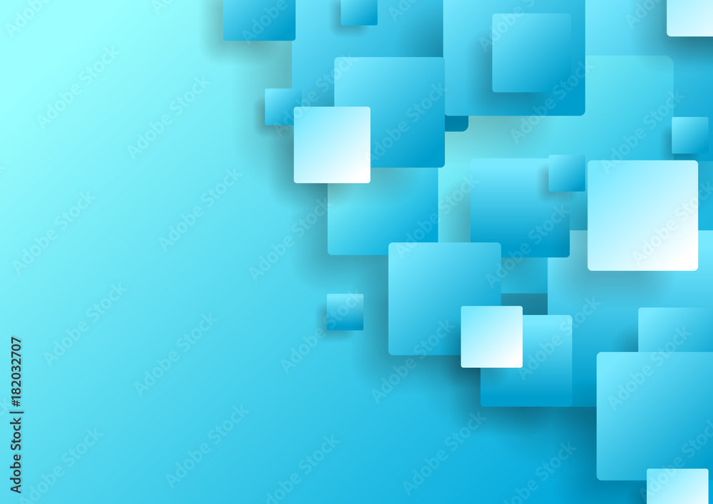 Light blue abstract tech squares background