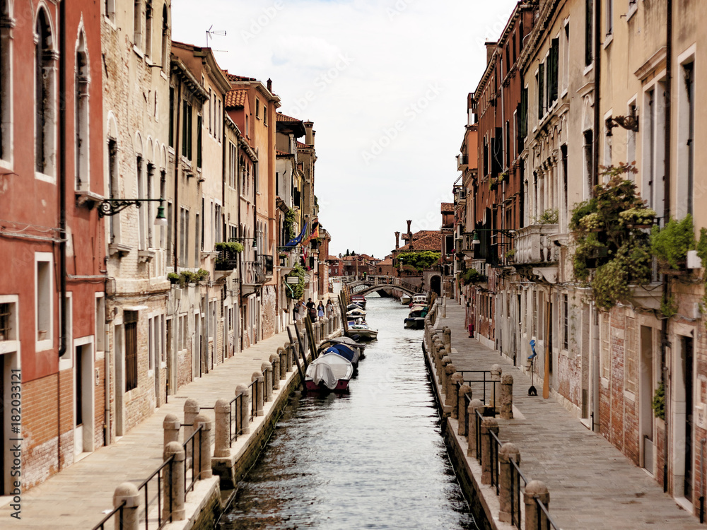 Canals in Venice, Italy. You can walk all around or take a gondola a cross the city to find incredibles spots