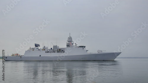 WARSHIP - Frigate sails to sea for patrol
 photo