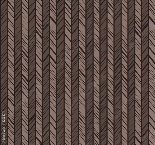 Pattern herringbone, seamless pattern dark gray vector. Vertical stripes of gray-brown diagonal streaks on a dark brown background. The uneven strokes of the imitation. Decorative, colored pattern. 