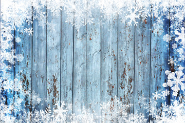 Christmas wooden background