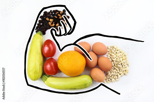 Tableau sur toile Foods to increase male hormone testosterone and increase virility and biceps
