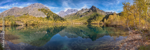 Fototapeta Naklejka Na Ścianę i Meble -  Caucasian Biosphere Reserve. Panorama of Lake Kardyvach. Near Sochi, Russia
