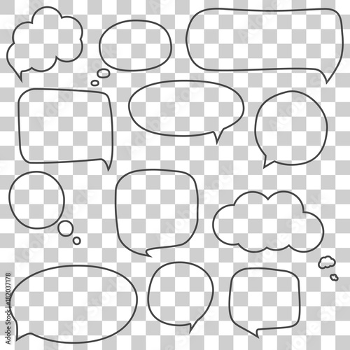 Speech bubbles set isolated on chess back