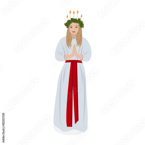 Scandinavian tradition Saint Lucys, vector