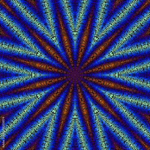abstrakt fraktal zw  lfseitig strahlen blau braun
