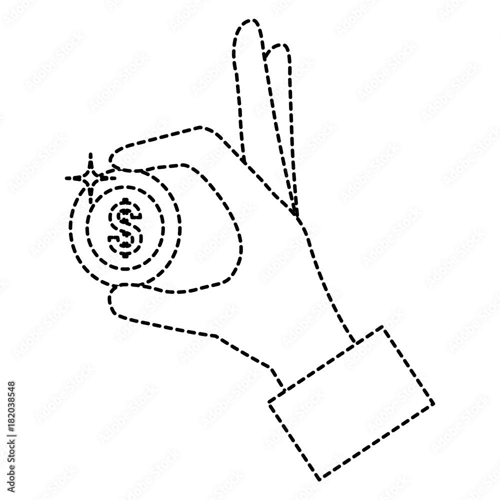hand with coin money vector illustration design hand with coin money vector illustration design