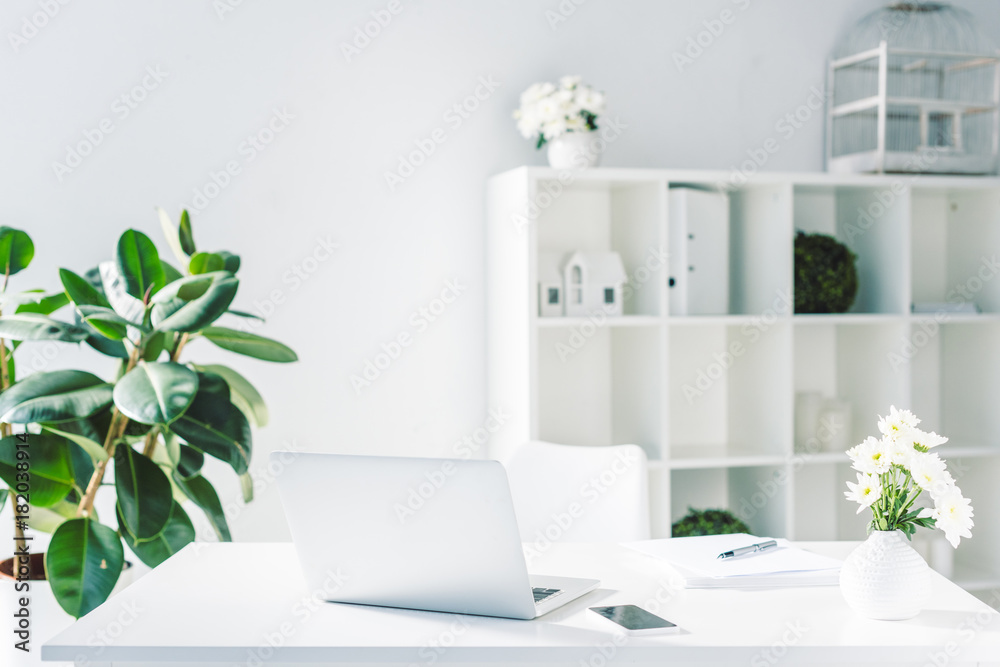 Fototapeta premium workspace with digital devices