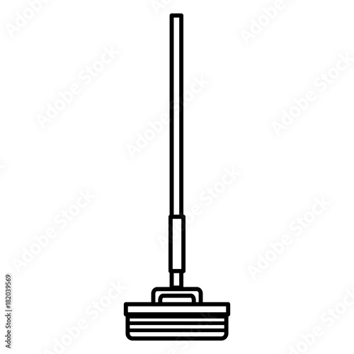 broom cleaning isolated icon vector illustration design