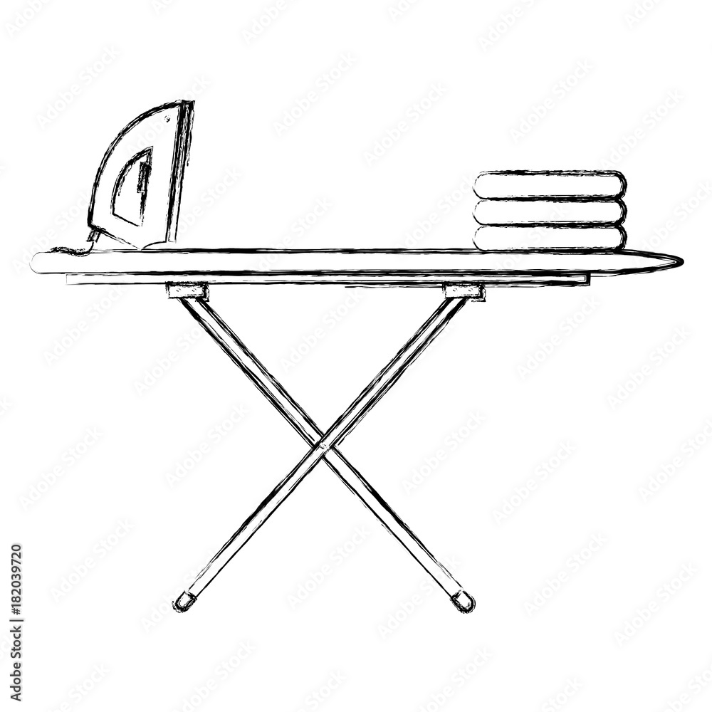 ironing board with clothes and iron vector illustration design ironing board with clothes and iron vector illustration design