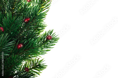 Background with fir branches for the Christmas menu  text