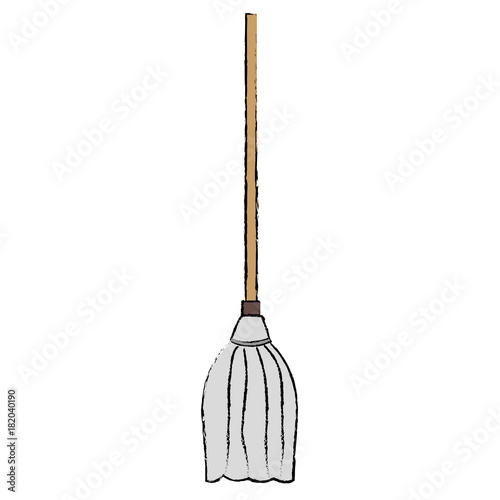 toilet mop isolated icon vector illustration design
