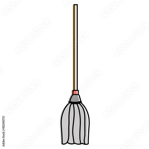 toilet mop isolated icon vector illustration design