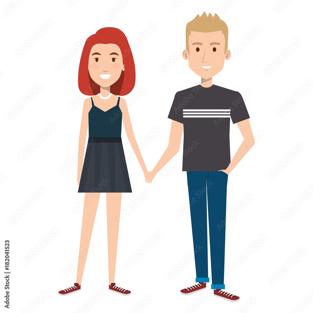 lovers couple avatars characters vector illustration design lovers couple avatars characters vector illustration design