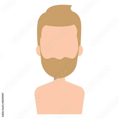 young man shirtless avatar character vector illustration design