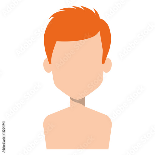 young man shirtless avatar character vector illustration design