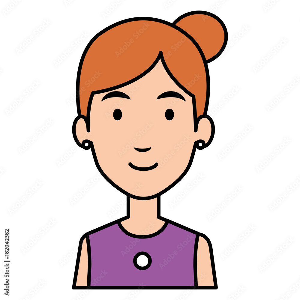 beautiful woman avatar character vector illustration design