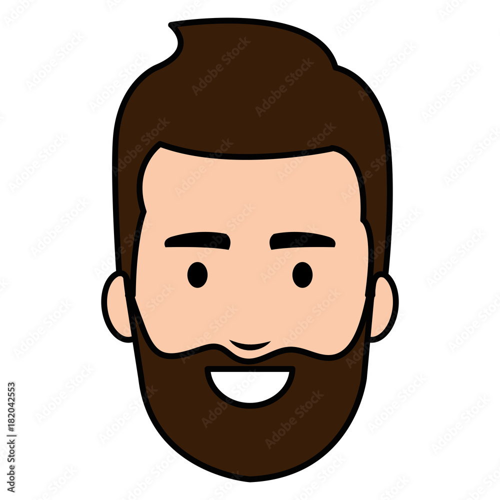 Fototapeta premium young man head avatar character vector illustration design