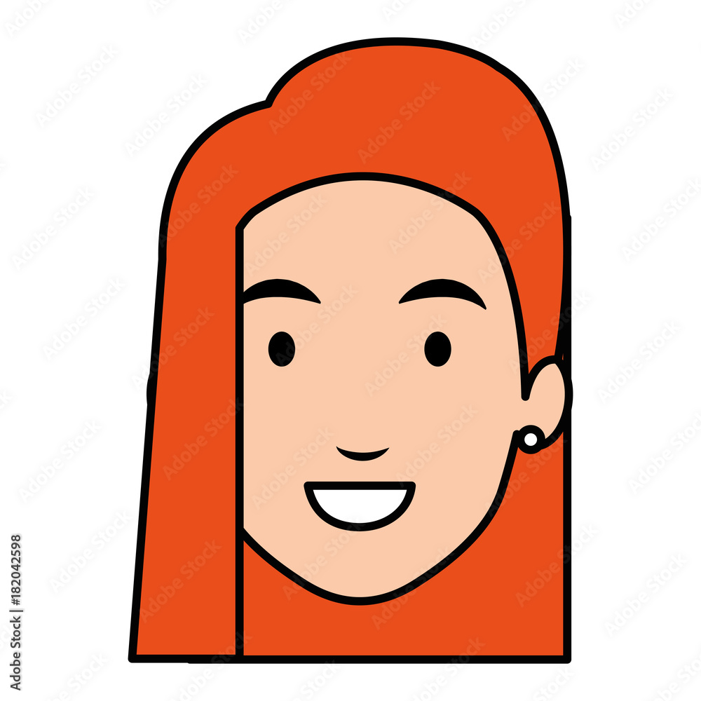 beautiful woman head avatar character vector illustration design