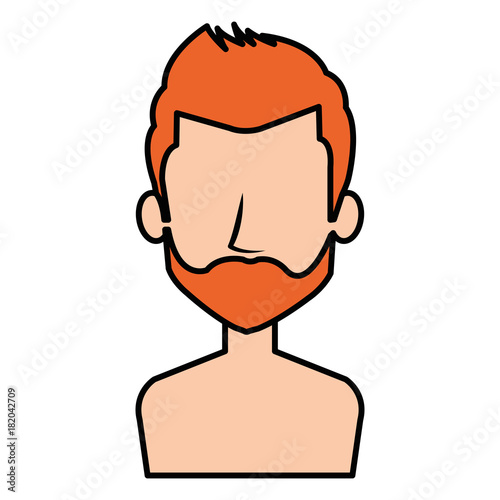 young man shirtless avatar character vector illustration design