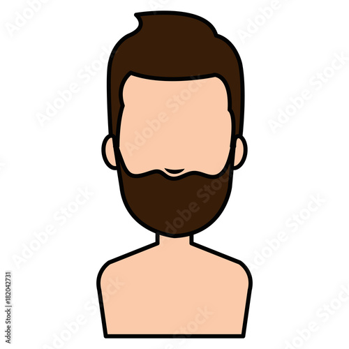 young man shirtless avatar character vector illustration design