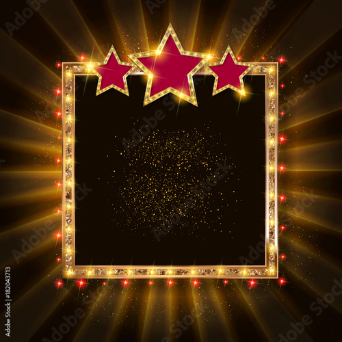 Retro frame with 3 stars