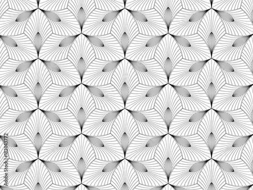  abstract floral pattern. Geometric leaf ornament. Graphic modern pattern. graphic clean design for fabric, event, wallpaper etc. pattern is on swatches panel. © Voy_ager
