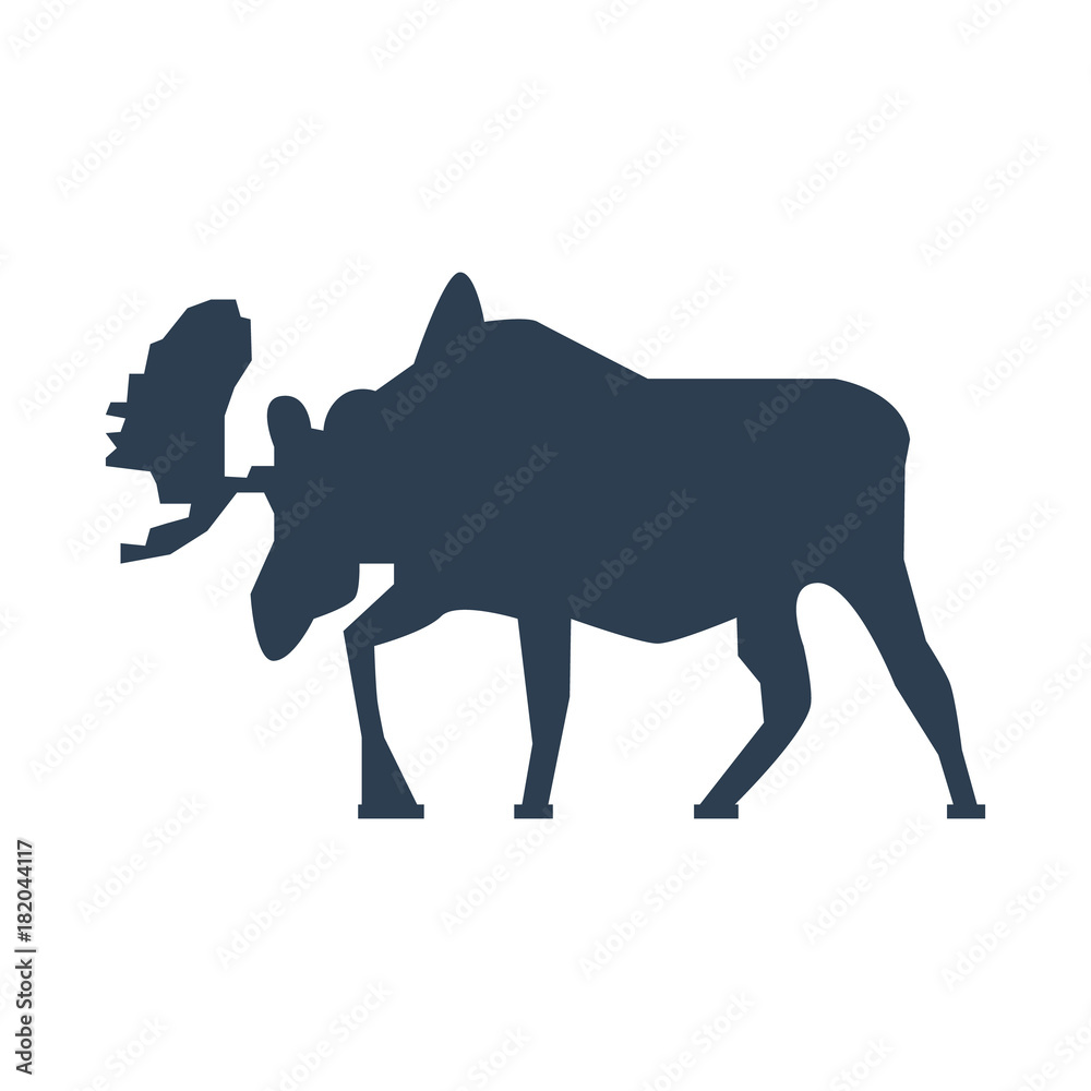 Fototapeta premium Moose Icon on white background.