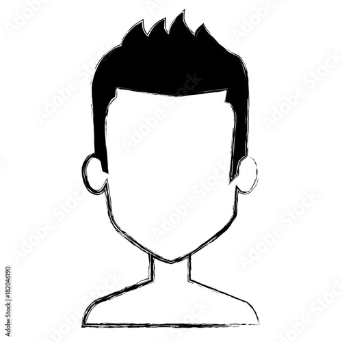 young man shirtless avatar character vector illustration design