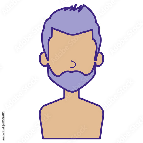 young man shirtless avatar character vector illustration design