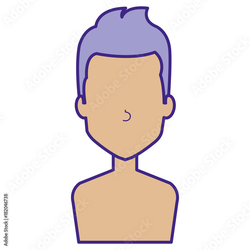 young man shirtless avatar character vector illustration design