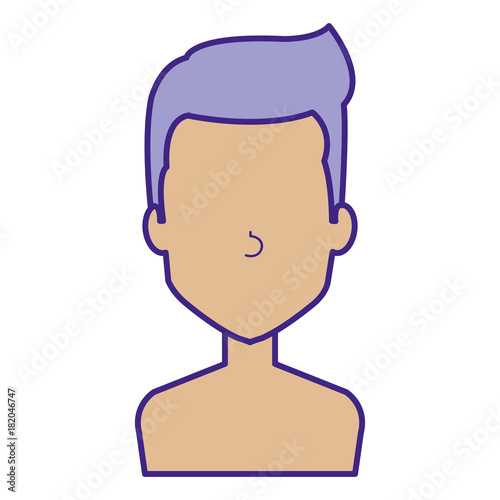 young man shirtless avatar character vector illustration design