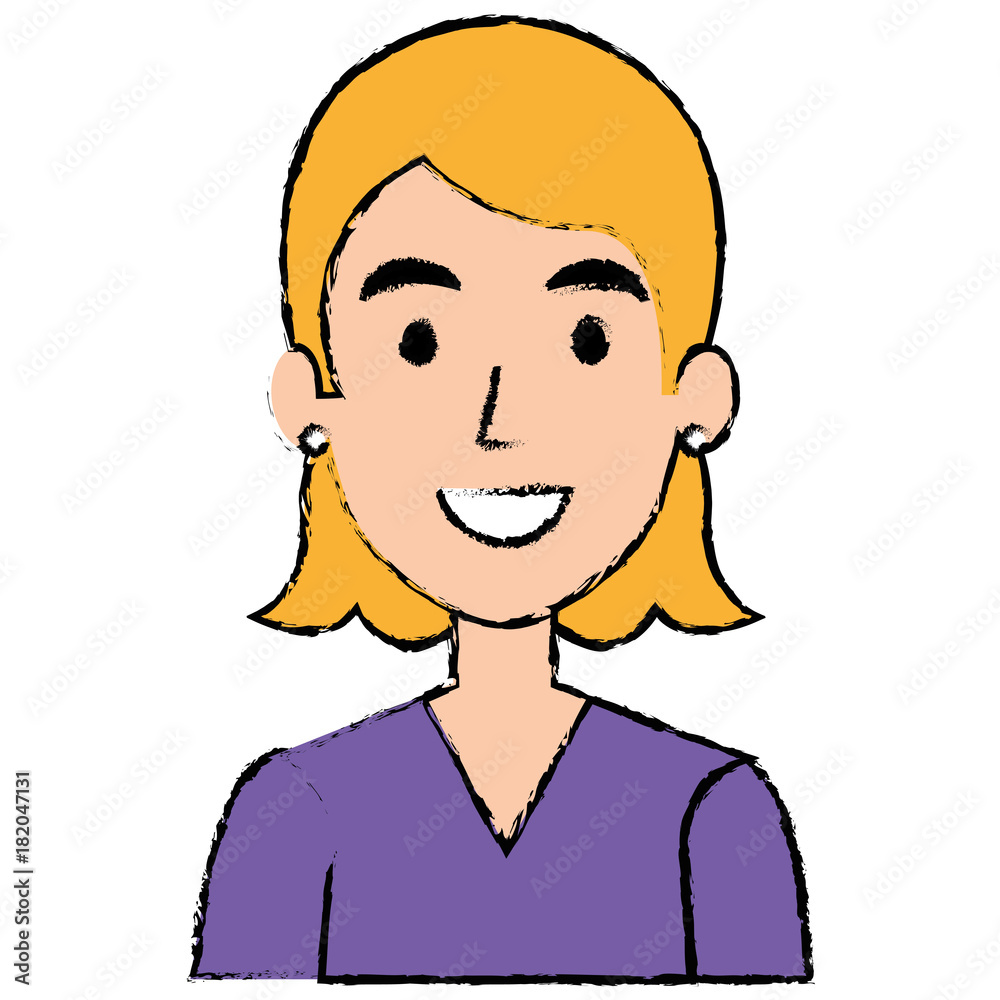beautiful woman avatar character vector illustration design