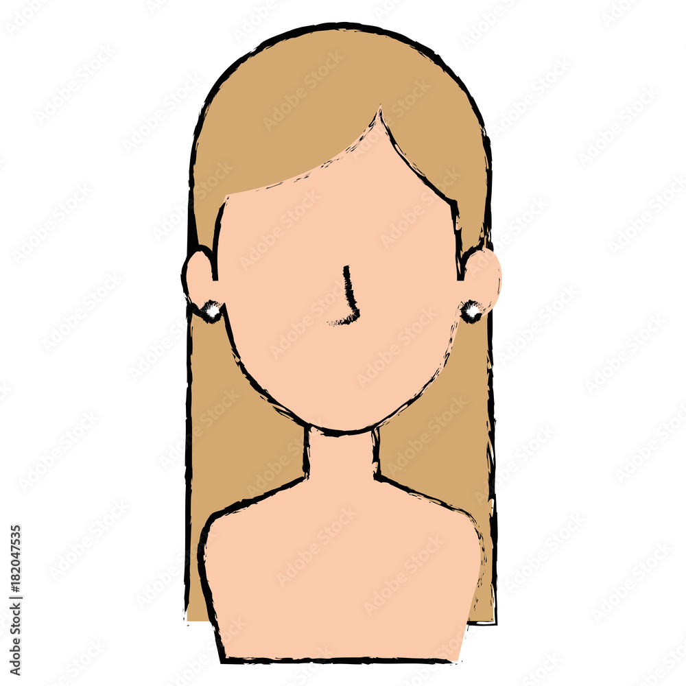 Fototapeta premium beautiful woman shirtless avatar character vector illustration design