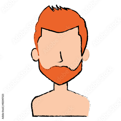 young man shirtless avatar character vector illustration design
