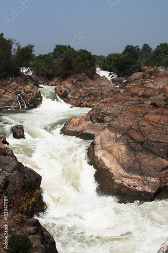 Powerful River in Don Det Laos  photo