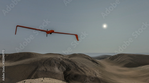 uav dron samolot pustynia krajobraz morze