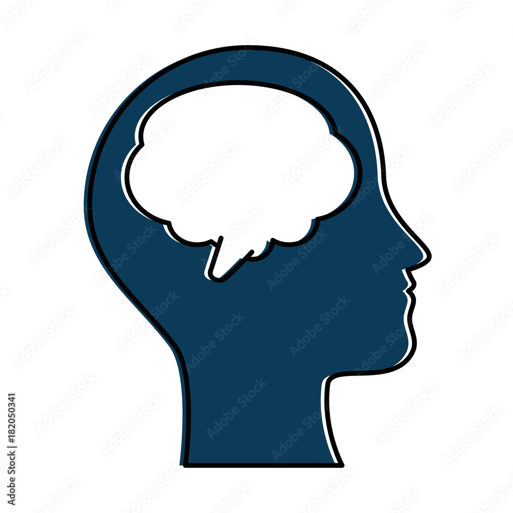 human profile with speech bubble vector illustration design human profile with speech bubble vector illustration design