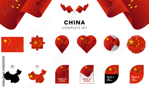 China complete set. Vector illustration.