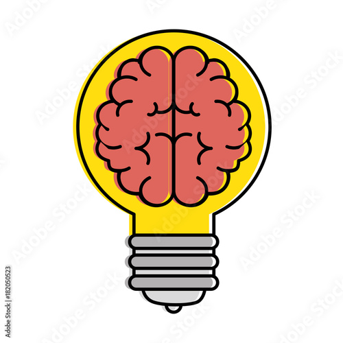 bulb light with brain vector illustration design