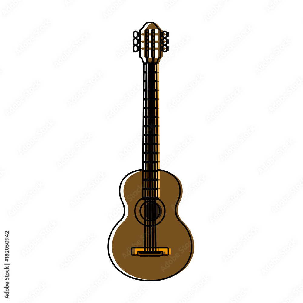 Naklejka premium Acoustic guitar music instrument icon vector illustration graphic design