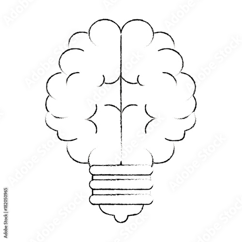 bulb light with brain vector illustration design