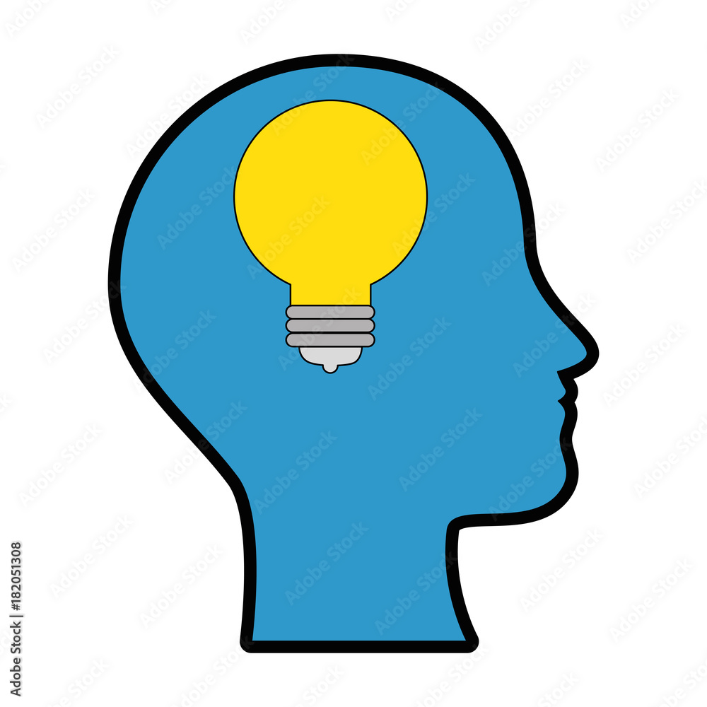 profile with bulb light vector illustration design profile with bulb light vector illustration design