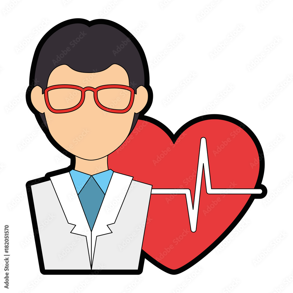 doctor character with heart vector illustration design doctor character with heart vector illustration design