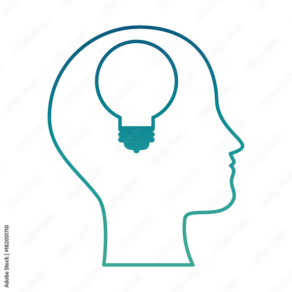 profile with bulb light vector illustration design profile with bulb light vector illustration design