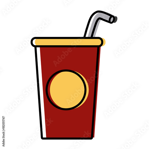 Soda cup beverage icon vector illustration graphic design