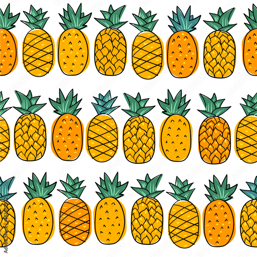 Seamless summer pattern with tropic pineapple For teenagers Seamless summer pattern with tropic pineapple For teenagers